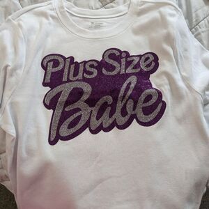 Plus Size Babe glitter cropped tee